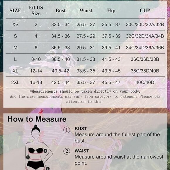 ZAFUL Women's Tie Back Padded High Cut Bralette Bikini Set Two Piece Swimsuit - Picture 5 of 5